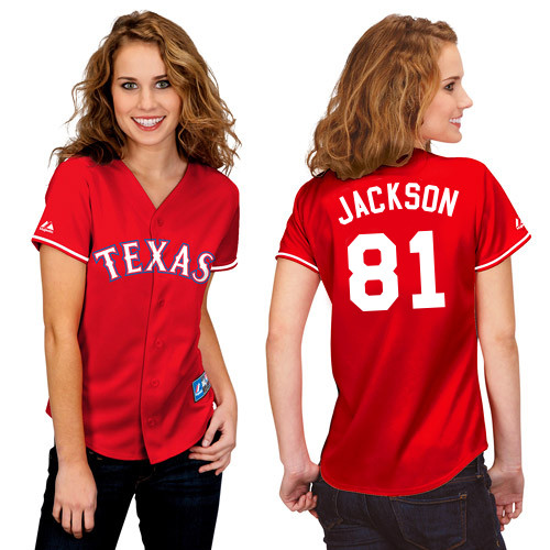 Luke Jackson #81 mlb Jersey-Texas Rangers Women's Authentic 2014 Alternate 1 Red Cool Base Baseball Jersey